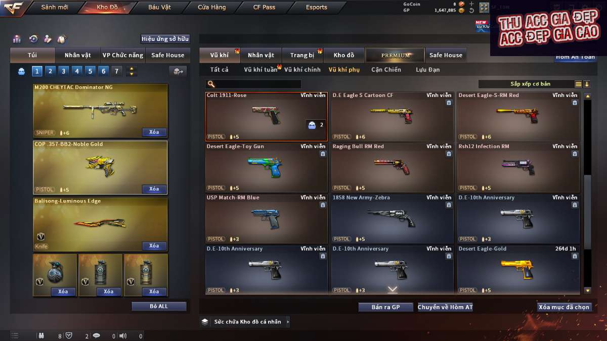 shop acc cf uy tin gia re